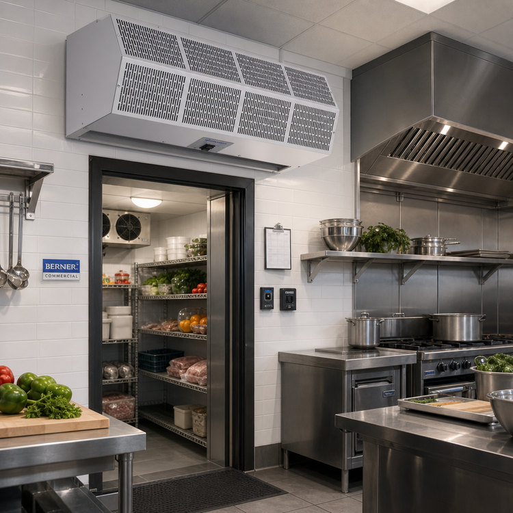 Product image #2 for Berner Commercial High Performance Series 42-Inch Heated Electric Air Curtain, 14.0 kW, 1/2 HP Motor