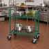 Thumbnail image #2 for Quantum 2-Shelf Wire Utility Bus Cart, 42 x 24 x 37-1/2 Inches, 1200 lb. Capacity, Green Epoxy Antimicrobial Finish