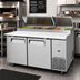 Thumbnail image #2 for Turbo Air Super Deluxe Two-Section Pizza Prep Table, 67-1/8 in. W, 20 Cu. Ft., Stainless Steel, Self-Contained Side-Mount Refrigeration