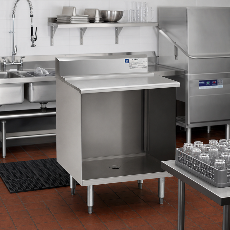 Product image #2 for Eagle Group 2200 Series 12-Inch Flatboard Top Glass Rack Storage Unit with Open Cabinet Base