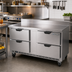 Thumbnail image #2 for Beverage-Air 60-Inch Two-Section Worktop Freezer with 4 Drawers and Foamed-In-Place Backsplash