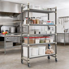 Thumbnail image #2 for Cambro Camshelving® Elements EMT245480VS5480 5-Tier Overhead-Track Mobile Starter Shelving Unit, 54 x 24 x 80 in, 900-lb Capacity