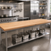 Thumbnail image #2 for John Boos Laminated Northern Hard Rock Maple Edge Grain Flat Top Work Table Top, 108 x 30 x 1-3/4 Inch