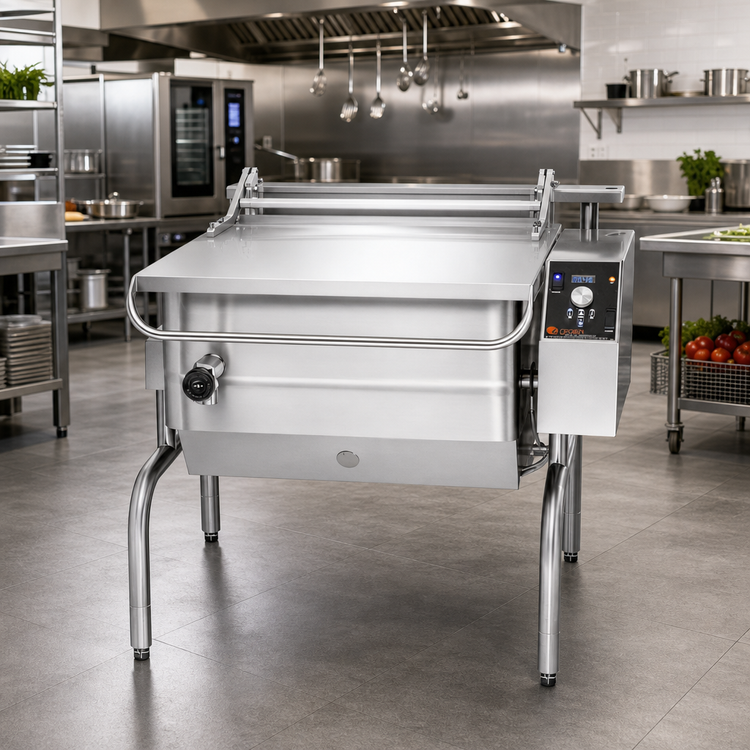 Product image #2 for Groen Electric Braising Pan / Tilt Skillet, 30-Gallon Capacity, Power Tilt, Open Frame Base