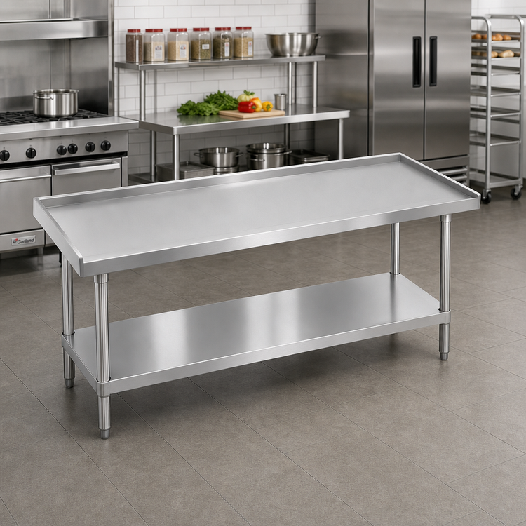 Product image #2 for Advance Tabco 60-Inch x 24-Inch Stainless Steel Equipment Stand with Adjustable Undershelf