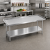 Thumbnail image #2 for Advance Tabco 60-Inch x 24-Inch Stainless Steel Equipment Stand with Adjustable Undershelf