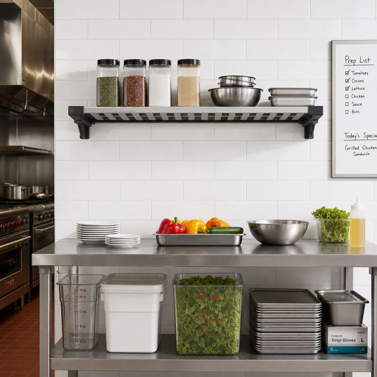 Product image #2 for Camshelving Elevation Series 21-Inch x 48-Inch Vented Wall-Mounted Shelf Kit, Brushed Graphite