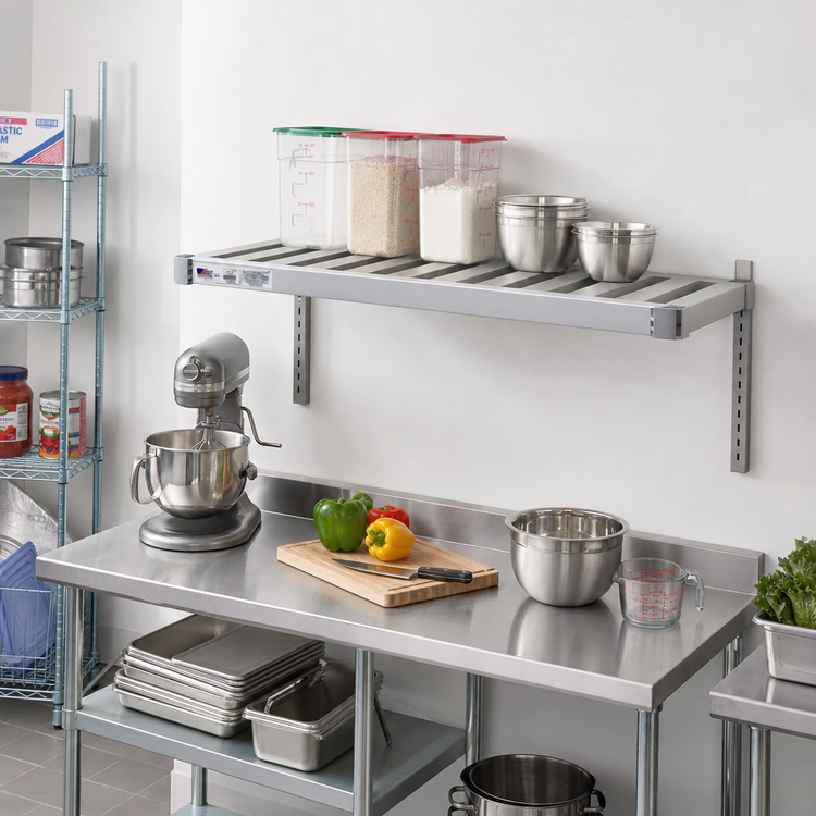 Product image #3 for New Age Adjust-A-Shelf T-Bar Wall-Mounted Aluminum Shelf, 36 x 24 Inches, 1,500 lb Capacity