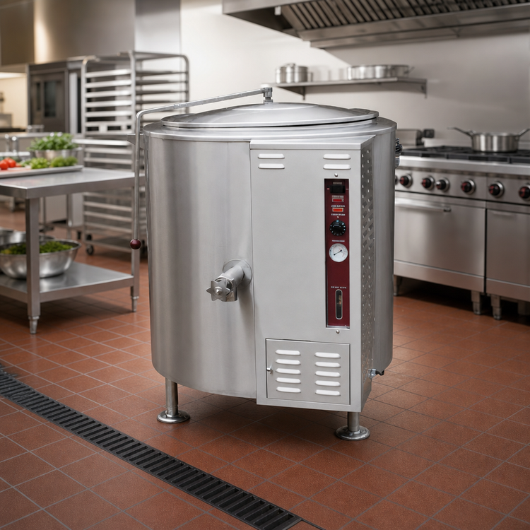 Product image #2 for Crown GL-40FE 40 Gallon Full-Jacket Gas Stationary Steam Kettle with Tri-Legs