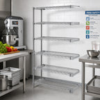 Thumbnail image #2 for Eagle Group EagleGard A5-74-2130E 5-Tier Add-On Wire Shelving Unit, 30"W x 21"D x 74"H, Blue-Green Epoxy