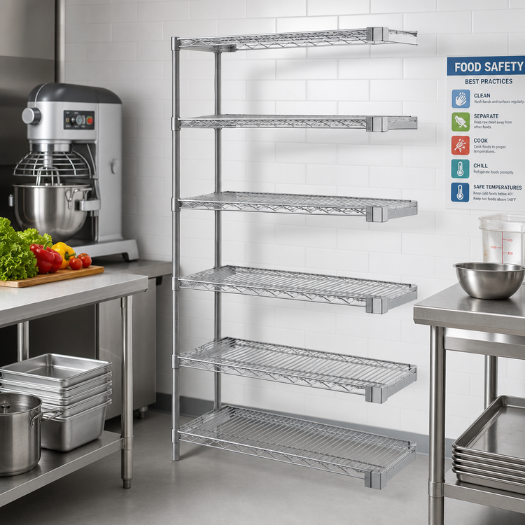 Product image #2 for EagleGard 5-Tier Add-On Wire Shelving Unit, 30"W x 21"D x 74"H