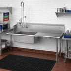 Thumbnail image #2 for John Boos Pro-Bowl SDT4-S84SBK-R 84" Straight Soiled Dish Table with 20" x 20" Pre-Rinse Bowl, Right-to-Left, 14-Gauge 300 Series Stainless Steel