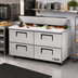 Thumbnail image #2 for True 60-Inch Two-Section Sandwich/Salad Prep Table with 4 Drawers and 16-Pan Top