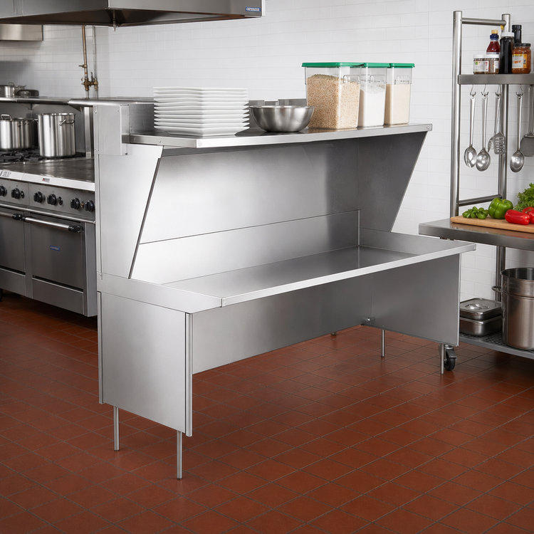 Product image #2 for La Rosa Refrigeration Open-Front Modular Equipment Enclosure Stand, 66 x 30 x 36 Inches, 304 Stainless Steel