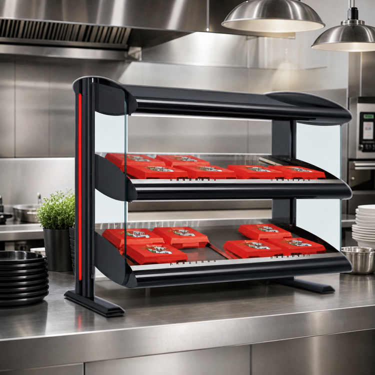 Product image #2 for Hatco Spot On Slant Dual Shelf Countertop Heated Zone Merchandiser Warmer, 58-Inch Wide