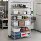 Thumbnail image #2 for Metro Super Erecta SEZ-243674C-S-42 6-Tier Stationary Starter Wire Shelving Unit, 36"W x 24"D x 74"H, Chrome Plated