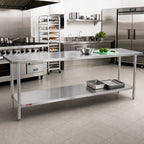 Thumbnail image #2 for Duke Manufacturing 316S-24144 Stainless Steel Work Table with Undershelf, 144 x 24 x 36 in., Flat Top, No Backsplash
