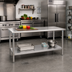 Thumbnail image #2 for Eagle Group Budget Series 48 in. x 24 in. 430 Stainless Steel Work Table with Adjustable Undershelf