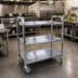 Thumbnail image #2 for Omcan USA Stainless Steel 3-Shelf Bussing Cart with Solid Shelves