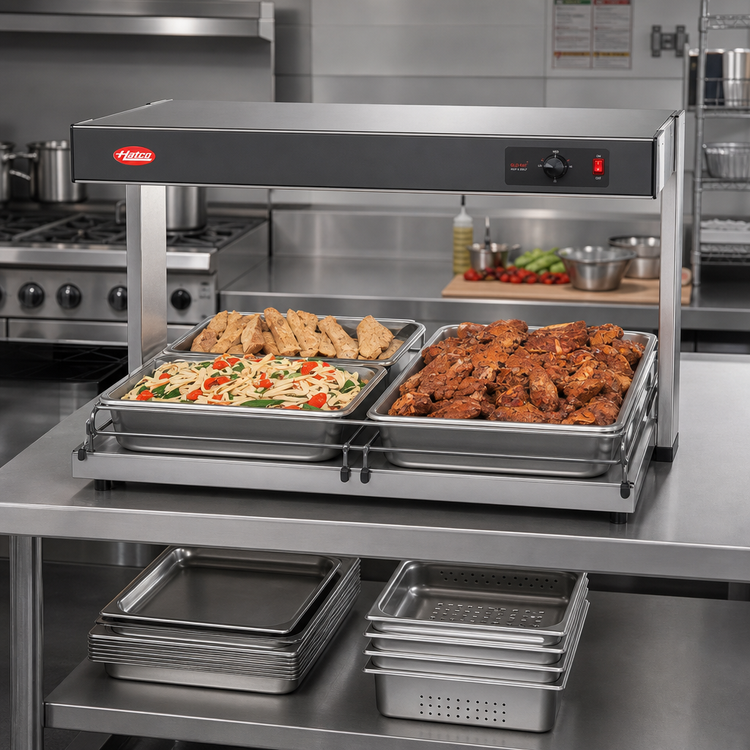 Product image #2 for Hatco Glo-Ray Free-Standing Heated Shelf, 30 Inch Wide x 19.5 Inch Deep, Stainless Steel Top
