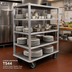 Thumbnail image #2 for Carter-Hoffmann T544 Aluminum 4-Shelf Open Queen Mary China & Silver Transporter