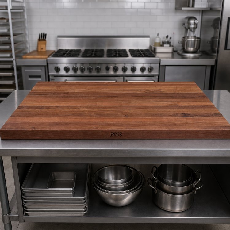 Product image #2 for John Boos Boos Block American Black Walnut Kitchen Countertop, 72 x 48 x 1-3/4 Inch, Flat Edge Grain, Penetrating Oil Finish