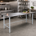 Thumbnail image #2 for John Boos Stallion 144-Inch x 24-Inch 16/300 Series Stainless Steel Flat Top Work Table with Safety Edge, Galvanized Base