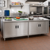 Thumbnail image #2 for Advance Tabco Special Value Economy Enclosed Work Table with Cabinet Base and Hinged Doors, 108 x 24 Inches, 16-Gauge 304 Stainless Steel Top