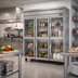 Thumbnail image #2 for Beverage-Air Horizon Series Three-Section Half-Glass Door Reach-In Refrigerator, Top-Mounted Self-Contained, Stainless Steel, 71.52 Cu. Ft.