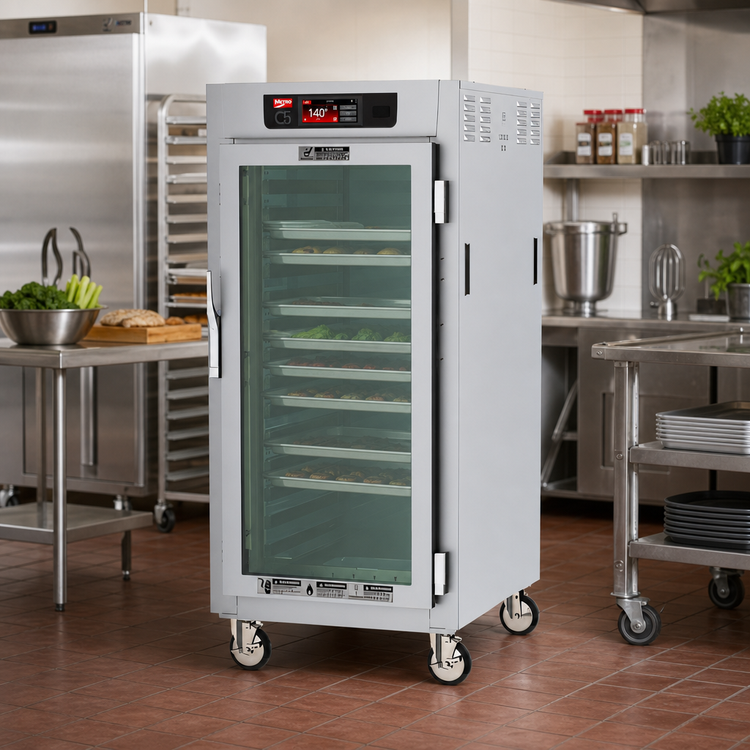 Product image #2 for Metro C5 8 Series 29-Pan Capacity 3/4 Height Controlled Temperature Holding Cabinet with Double-Pane Glass Doors