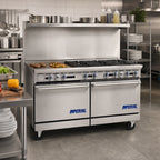 Thumbnail image #2 for Imperial (Middleby) Pro Series IR-6-G24-C 60-Inch Commercial Gas Range with 6 Open Burners, 24-Inch Griddle, Convection and Standard Ovens