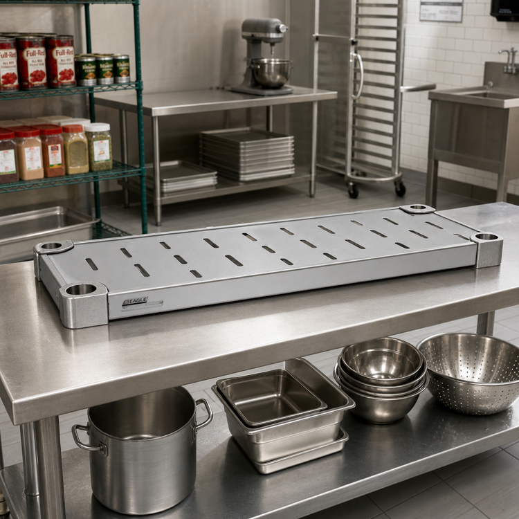 Product image #3 for Eagle Group Quik-Set 42 x 24 Inch Louvered Shelf, 16-Gauge Galvanized Steel, Gray Epoxy Finish