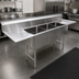 Thumbnail image #2 for Steel Works Stainless 96-Inch Three-Compartment Sink with Left and Right Drainboards