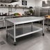Thumbnail image #2 for 72-Inch 14-Gauge Stainless Steel Equipment Stand with Open Base and Bottom Shelf