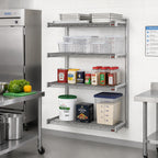 Thumbnail image #2 for Eagle Group A4-74-1842S 4-Tier Add-On Wire Shelving Unit, 42W x 18D x 74H, Stainless Steel