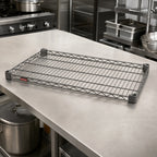 Thumbnail image #2 for Eagle Group Valu-Master QAR2448V Quad-Adjust Reverse Mat Wire Shelf, 48 x 24 Inches, Pewter Gray Epoxy Finish, NSF Case of 4