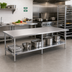 Thumbnail image #2 for 84-Inch x 30-Inch Stainless Steel Work Table with Adjustable Undershelf