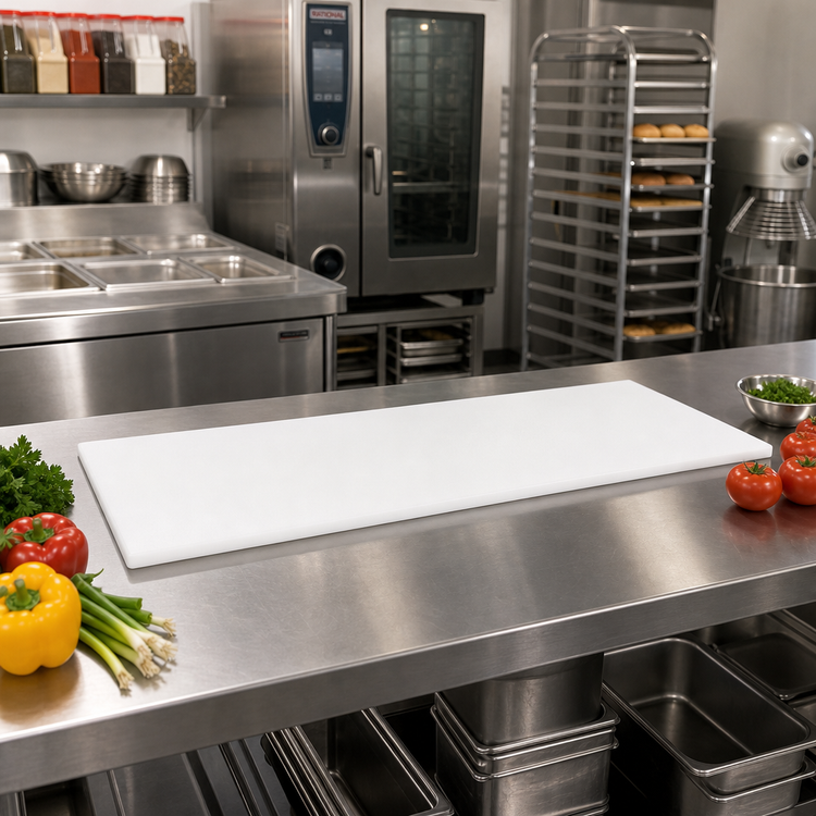 Product image #2 for John Boos 60 Inch x 10 Inch x 3/4 Inch Reversible Polyethylene Steam Table Cutting Board