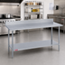 Thumbnail image #2 for Duke 108-Inch Stainless Steel Work Table with 5-Inch Riser and Undershelf