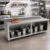Thumbnail image #2 for John Boos Stainless Steel Work Table with Open Front Cabinet Base, 144 x 36 Inches, 5-Inch Backsplash