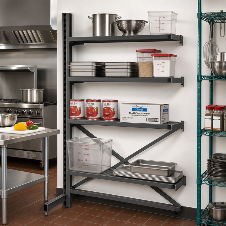 Product image #2 for Metro SmartLever 42-Inch Wide Add-On Cantilever Shelving Kit for 21-Inch Deep Shelves, 86-3/8-Inch High