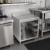 Thumbnail image #2 for John Boos Underbar Glass Rack Storage Unit with Drainboard and Open Front Base, 24 x 21 x 32.5 Inches