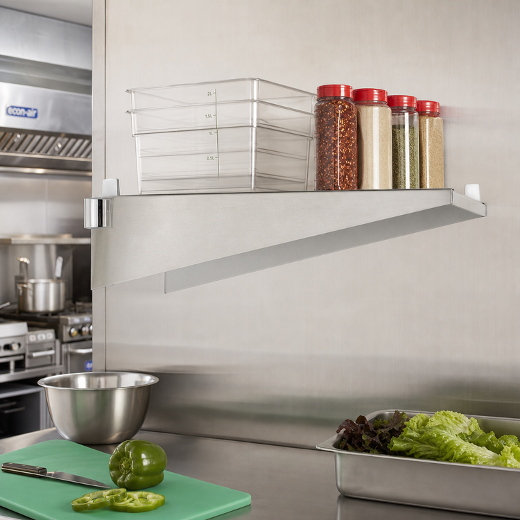 Product image #2 for Eagle Group Single-Knob Left Shelf Bracket for Cantilevered Shelving, 14 Inch, Stainless Steel