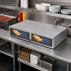 Thumbnail image #2 for Nemco Food Equipment 8230-SBB 36-Bun Stainless Steel Hot Dog Bun Box with Polycarbonate Hinged Doors, 23.75-Inch Wide