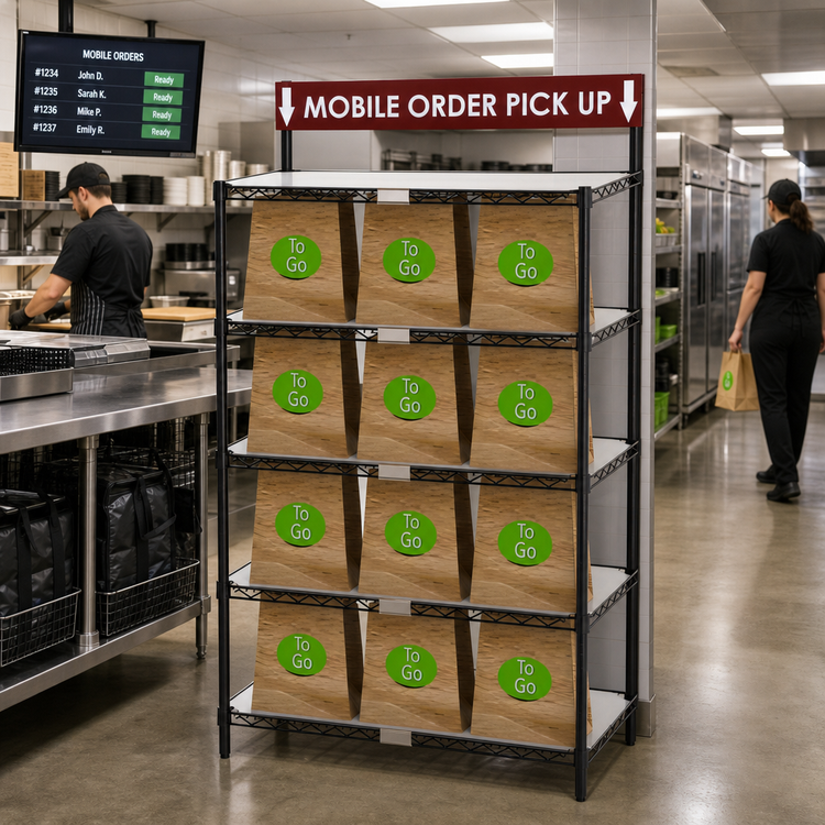 Product image #2 for Metro Chain Reaction To-Go Order Pick-Up Station with Sign, 5 Shelves