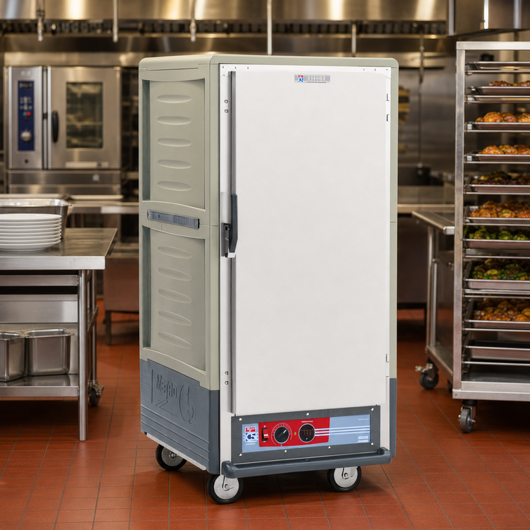 Product image #2 for Metro C5 3 Series 3/4 Height Low Wattage Heated Holding Cabinet with Gray Insulation Armour, Solid Door and Fixed Wire Slides