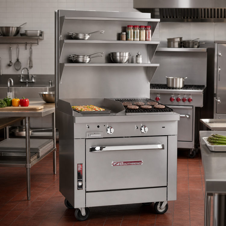 Product image #2 for Southbend Platinum 36-Inch Heavy Duty Gas Range with 24-Inch Griddle, 12-Inch Charbroiler, and Standard Oven