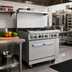 Thumbnail image #3 for CookRite 36-Inch 6-Burner Open Burner Gas Range with Standard Oven, LP, Backriser Hi-Shelf