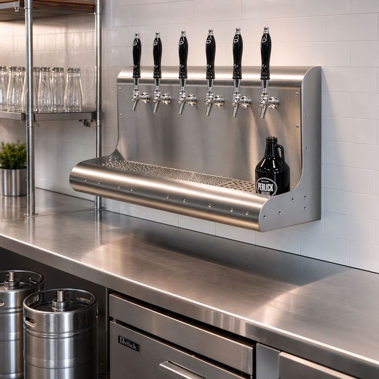 Product image #2 for Perlick 6-Faucet Wall-Mounted Air-Cooled Modular Draft Beer Dispensing Tower