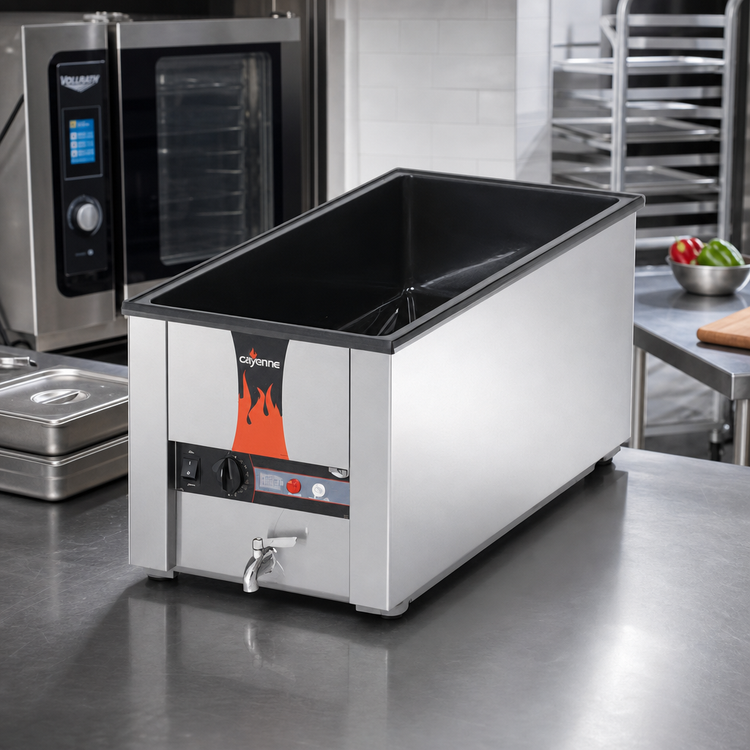 Product image #2 for Vollrath Cayenne 4/3 Rectangular Heat 'N Serve Wet Rethermalizer with Drain